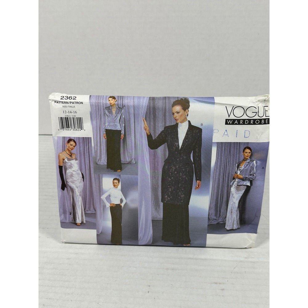 Vogue Wardrobe 2362 SewingPattern Misses Jacket Dress Blouse Skirt Size 12-14-16